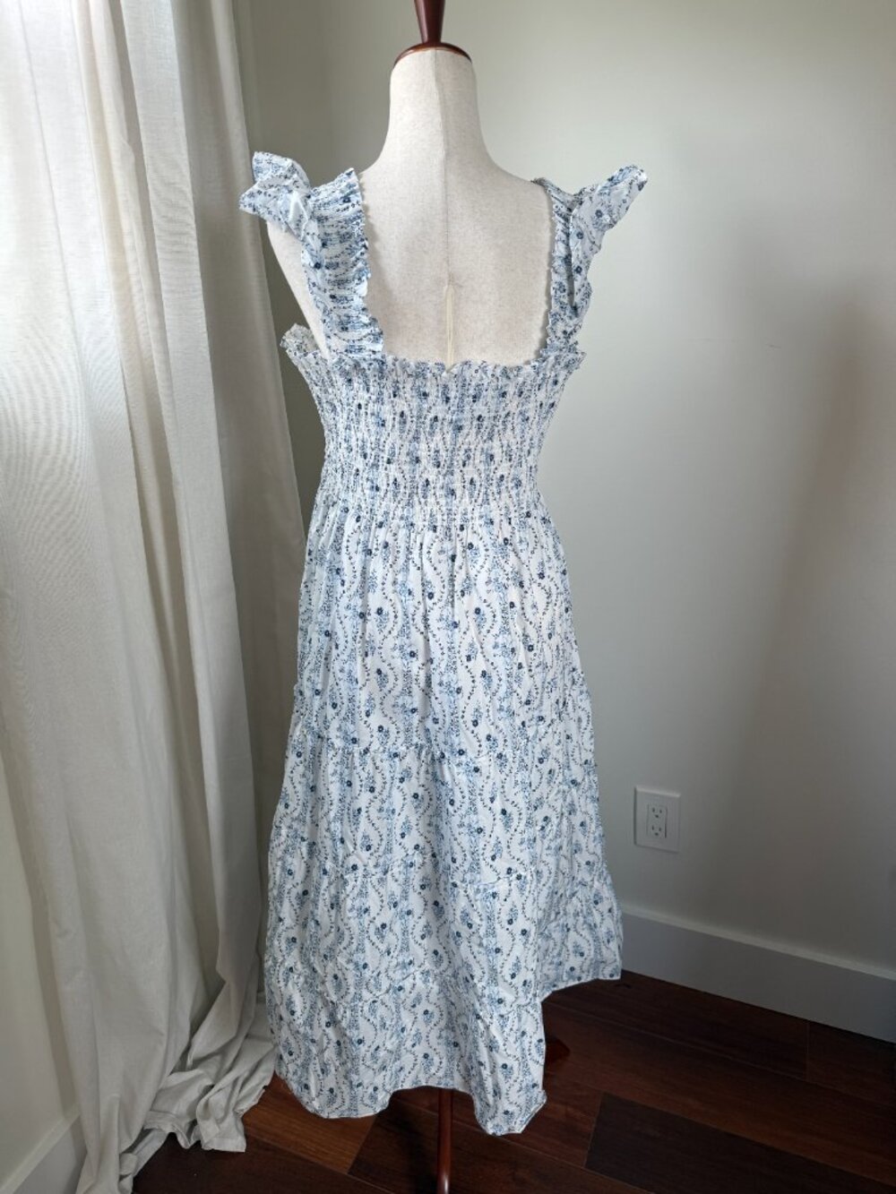 Hill House Home Nap Dress XXL Blue Floral Cotton Maxi Dress worn once - Picture 4 of 8